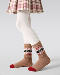 4-Pack Forest Adventure Half Velvet Kids Socks Cozy Soft Coral Fleece Crew