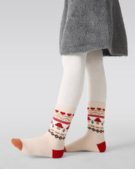 4-Pack Forest Adventure Half Velvet Kids Socks Cozy Soft Coral Fleece Crew