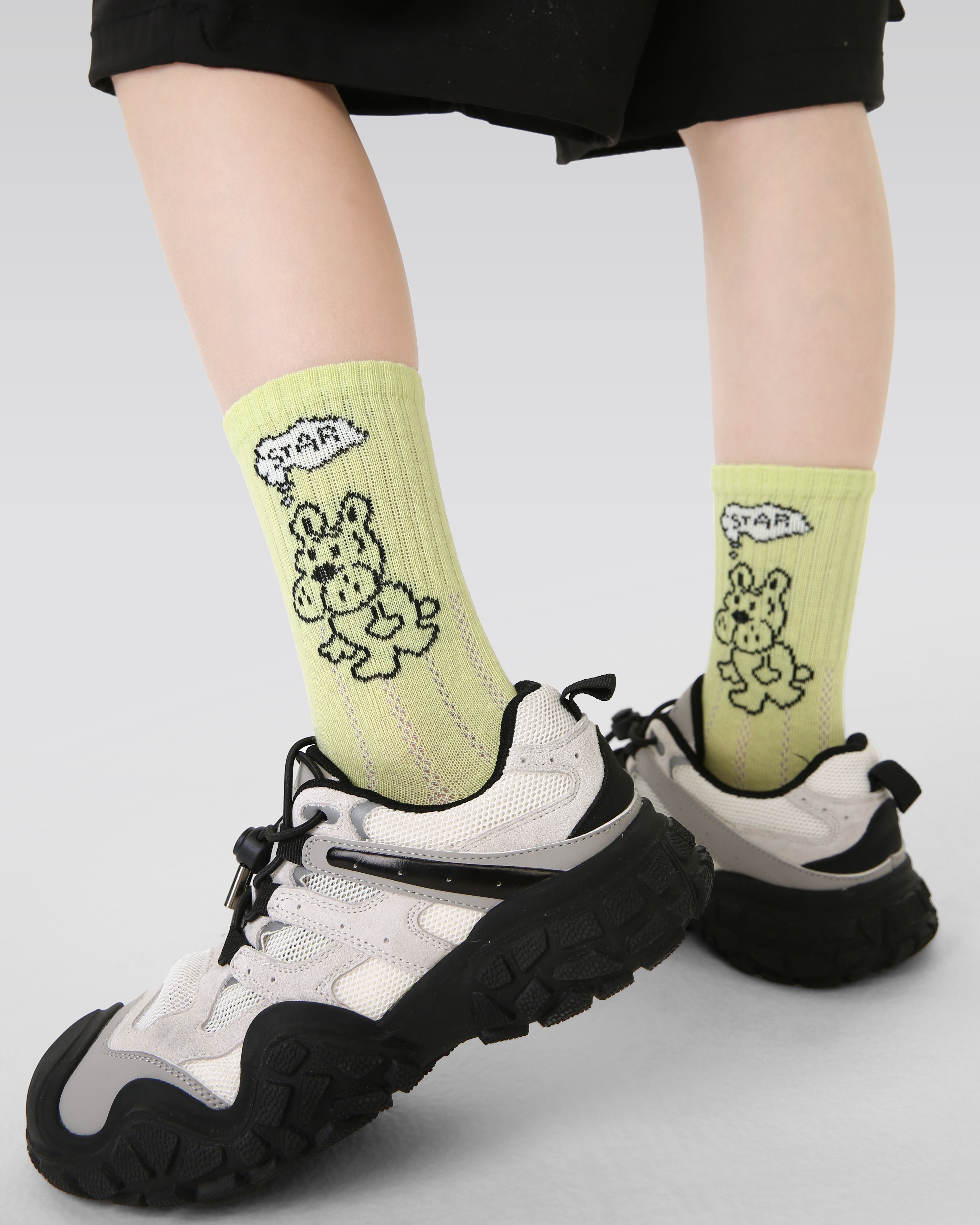 4-Pack Grunt Puppy Series Kids Boys Socks Mesh Cute Cartoon Socks - SWEET NANA
