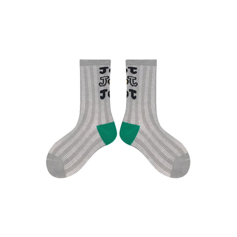 4-Pack Kids' Cotton Crew Socks Gummy Grizzly Bear Stripe Casual