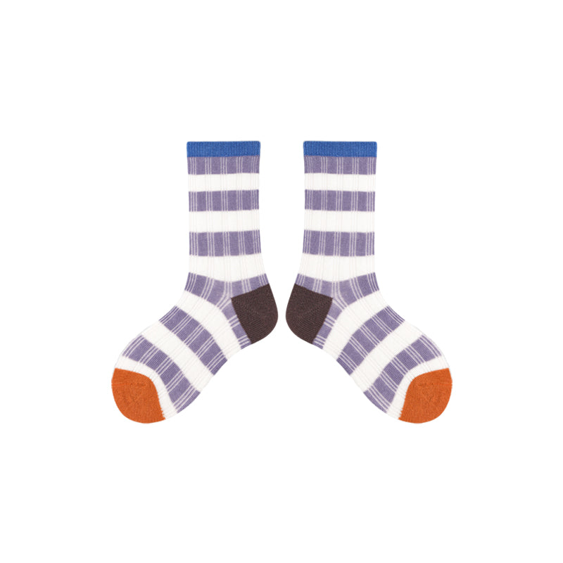 4-Pack Kids' Cotton Crew Socks Gummy Grizzly Bear Stripe Casual