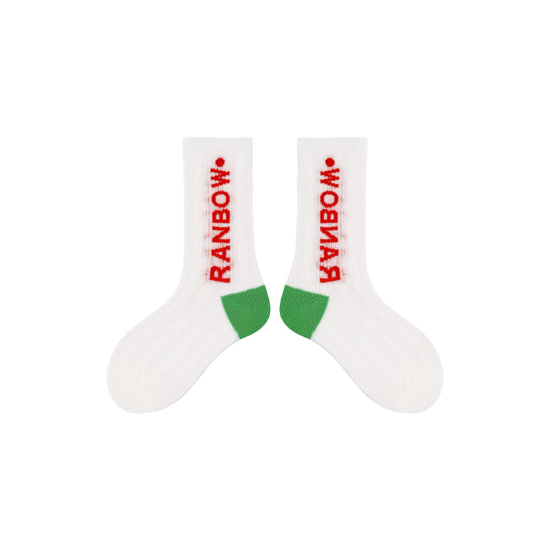 4-Pack Kids' Cotton Crew Socks Gummy Grizzly Bear Stripe Casual