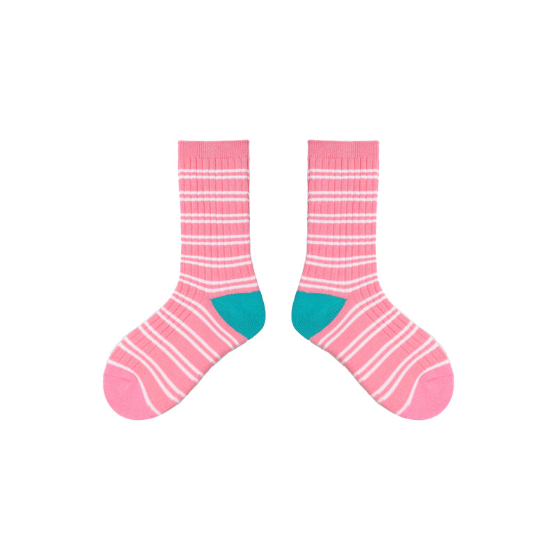 4-Pack Kids' Cotton Crew Socks Colorful Stripes Casual