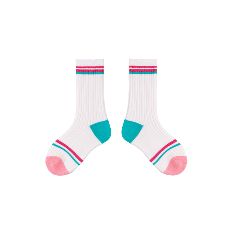 4-Pack Kids' Cotton Crew Socks Colorful Stripes Casual