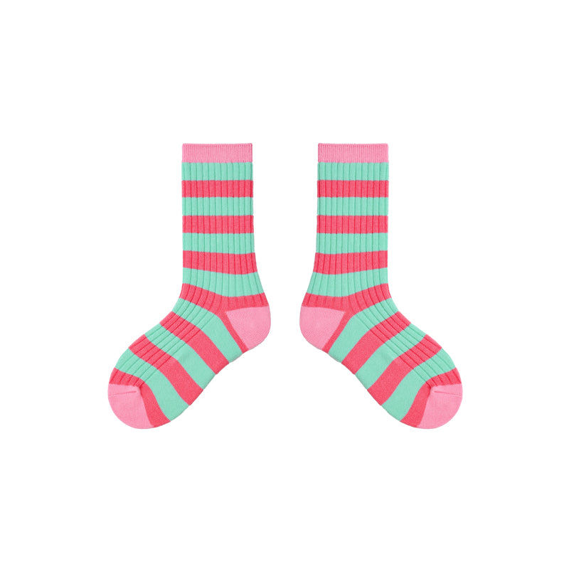 4-Pack Kids' Cotton Crew Socks Colorful Stripes Casual
