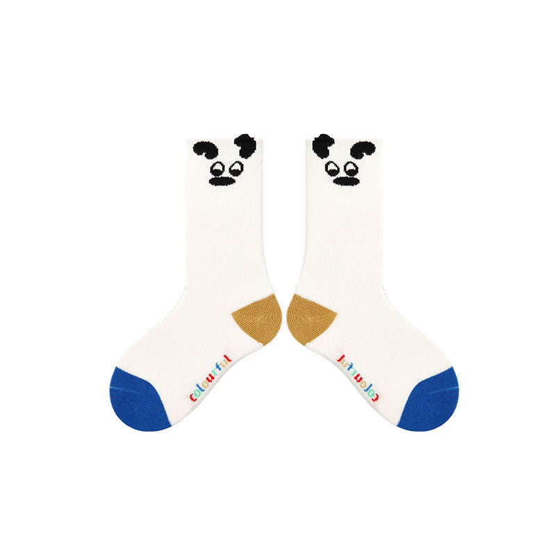 4 Pack Kids Baseball Puppy Series Cute Socks Casual Versatile Cozy Cotton Socks