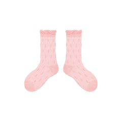 Sweetnana 4-Pack Kids Socks Bubble Lace Seamless Socks: Candy Color Bubble Lace Mesh Cotton Socks Breathable for Spring/Summer Children's socks.