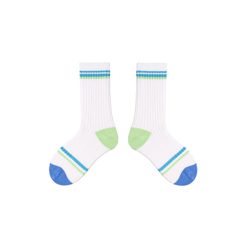 4-Pack Kids' Cotton Crew Socks Colorful Retro Stripes Casual
