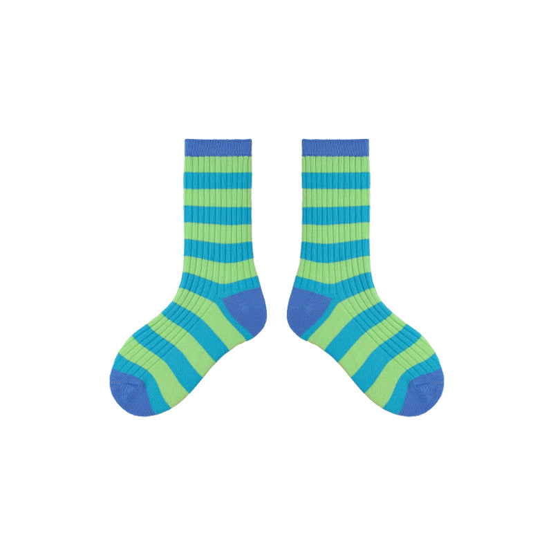 4-Pack Kids' Cotton Crew Socks Colorful Retro Stripes Casual