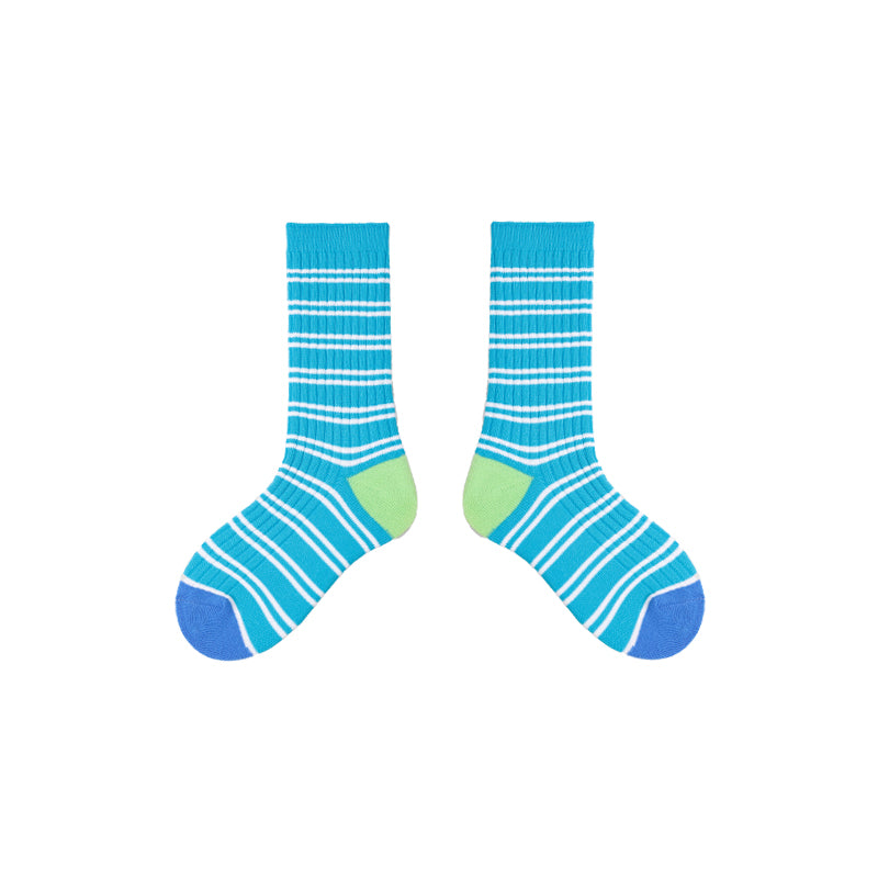 4-Pack Kids' Cotton Crew Socks Colorful Retro Stripes Casual
