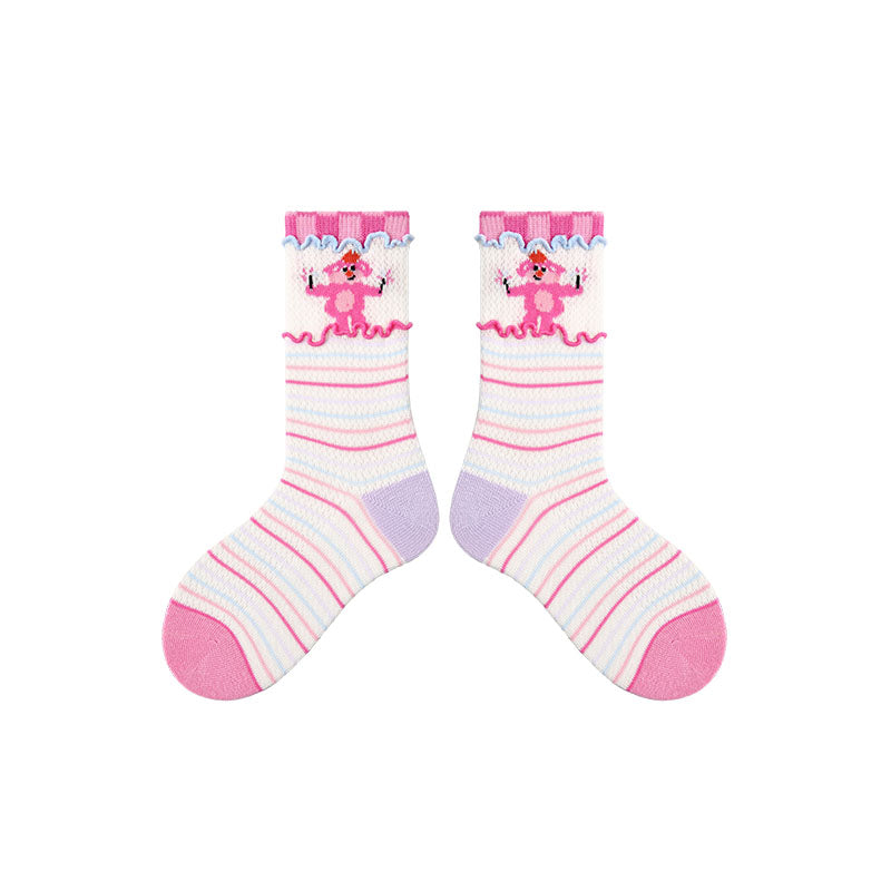 4-Pack Magic Star Bunny Series Kids Socks Thin Mesh Cotton Crew Socks