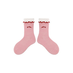 Sweetnana 4-Pack "Peach soda" Series Children's Seamless Socks: Pink Cute Socks, Breathable Mesh Socks, Cotton Socks.