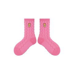 Sweetnana 4-Pack "Peach soda" Series Children's Seamless Socks: Pink Cute Socks, Breathable Mesh Socks, Cotton Socks.