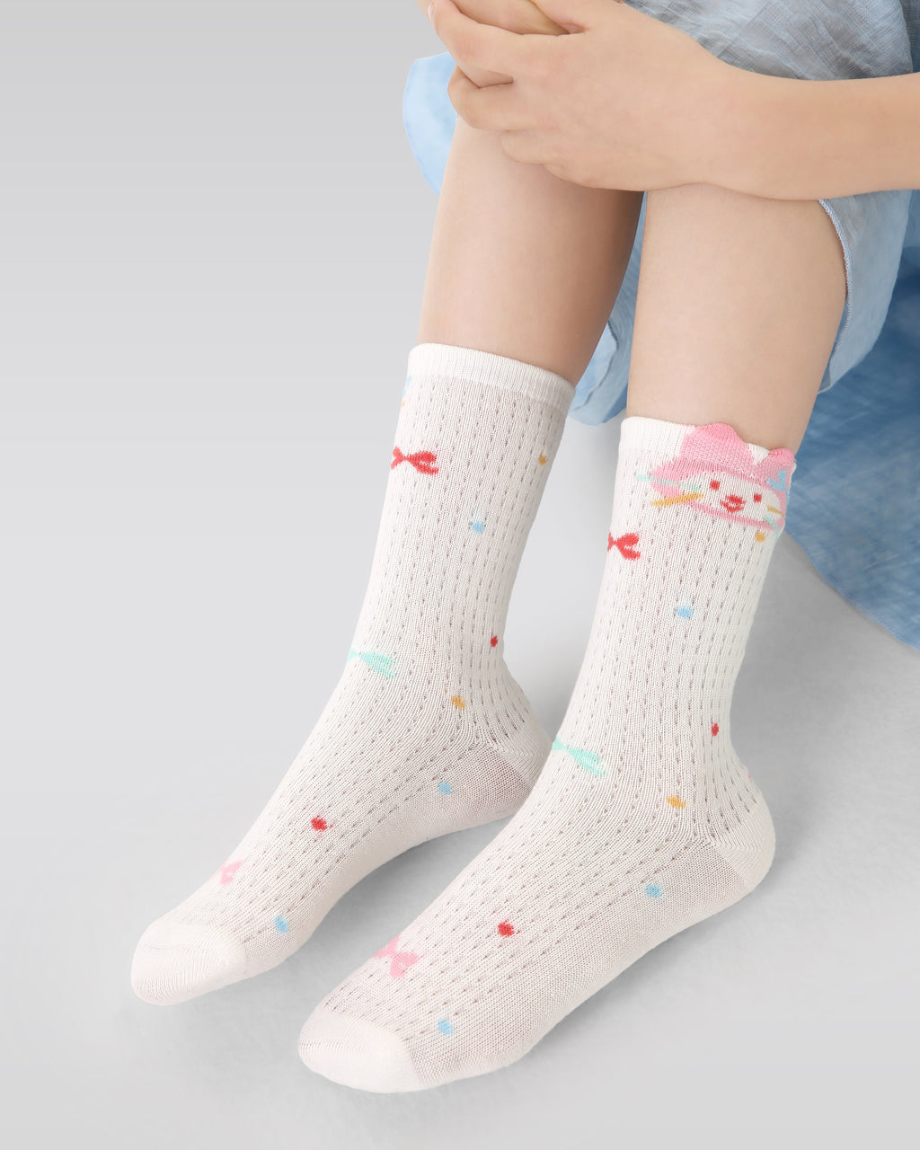 4-Pack Rainbow Bunny Series Kids Socks Thin Mesh Cute Girls Socks - SWEET NANA