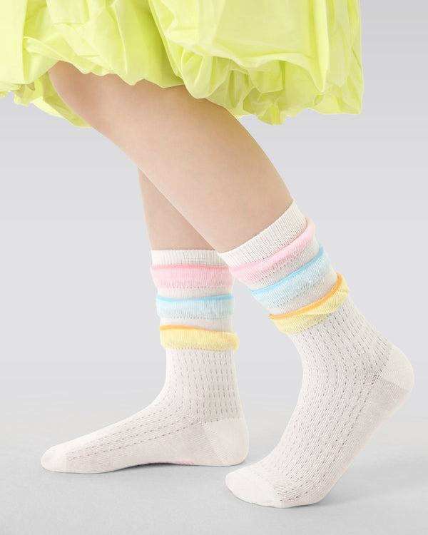 4-Pack Rainbow Bunny Series Kids Socks Thin Mesh Cute Girls Socks - SWEET NANA