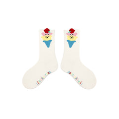 Sweetnana 4-Pack "Rainbow Story" Series Children's Seamless Socks: Fashion colorful socks for Spring/ Summer, Kids Mid Tube Socks, Breathable Soft Cotton Socks.