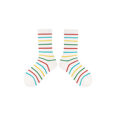 Sweetnana 4-Pack "Rainbow bubble" Series Children's Seamless Socks: Colorful Socks, Mesh Breathable, Cotton Socks for Spring/ Summer.