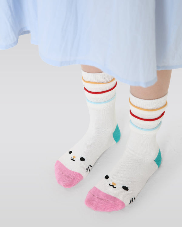 4 Pack Sweet Cats Series Kids Socks Cartoon Cute Combed Cotton - SWEET NANA