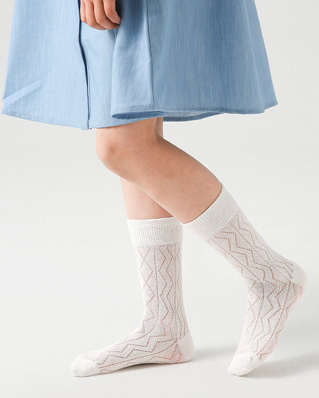 4-Pack Kids' Cotton Crew Socks Colorful Mesh Casual