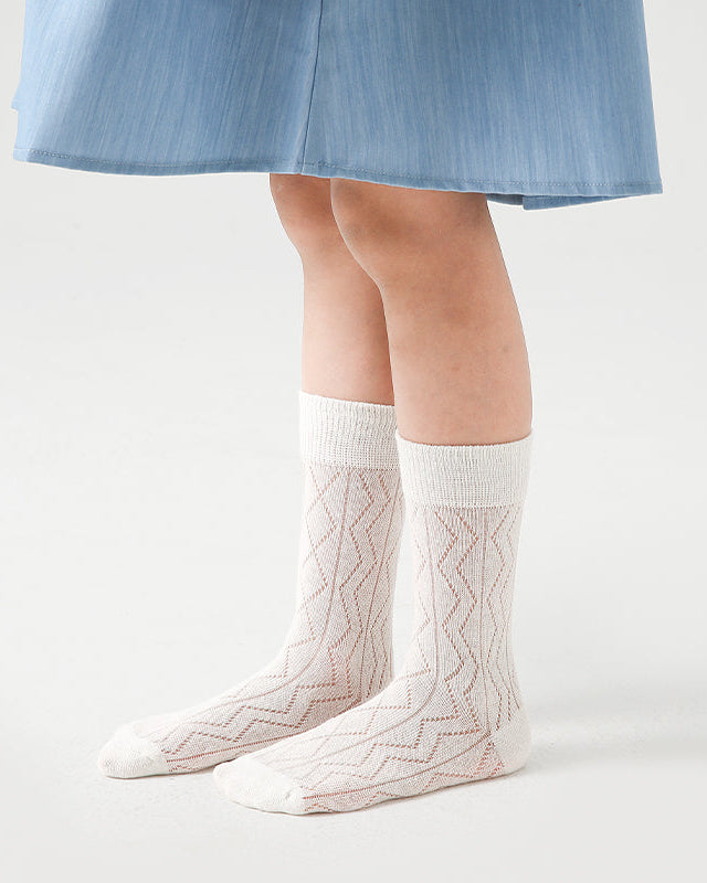 4-Pack Kids' Cotton Crew Socks Colorful Mesh Casual