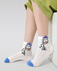 Sweetnana 5-Pack Baseball Party Series Kids Mesh Socks Cartoon Cute Socks Thin Breathable Cotton Socks Ankle Socks