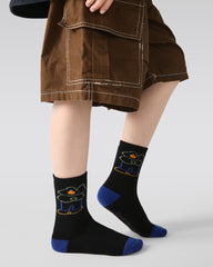 5-Pack Bear Vacation Terry Kids Socks Thick Warm Cotton Crew Socks