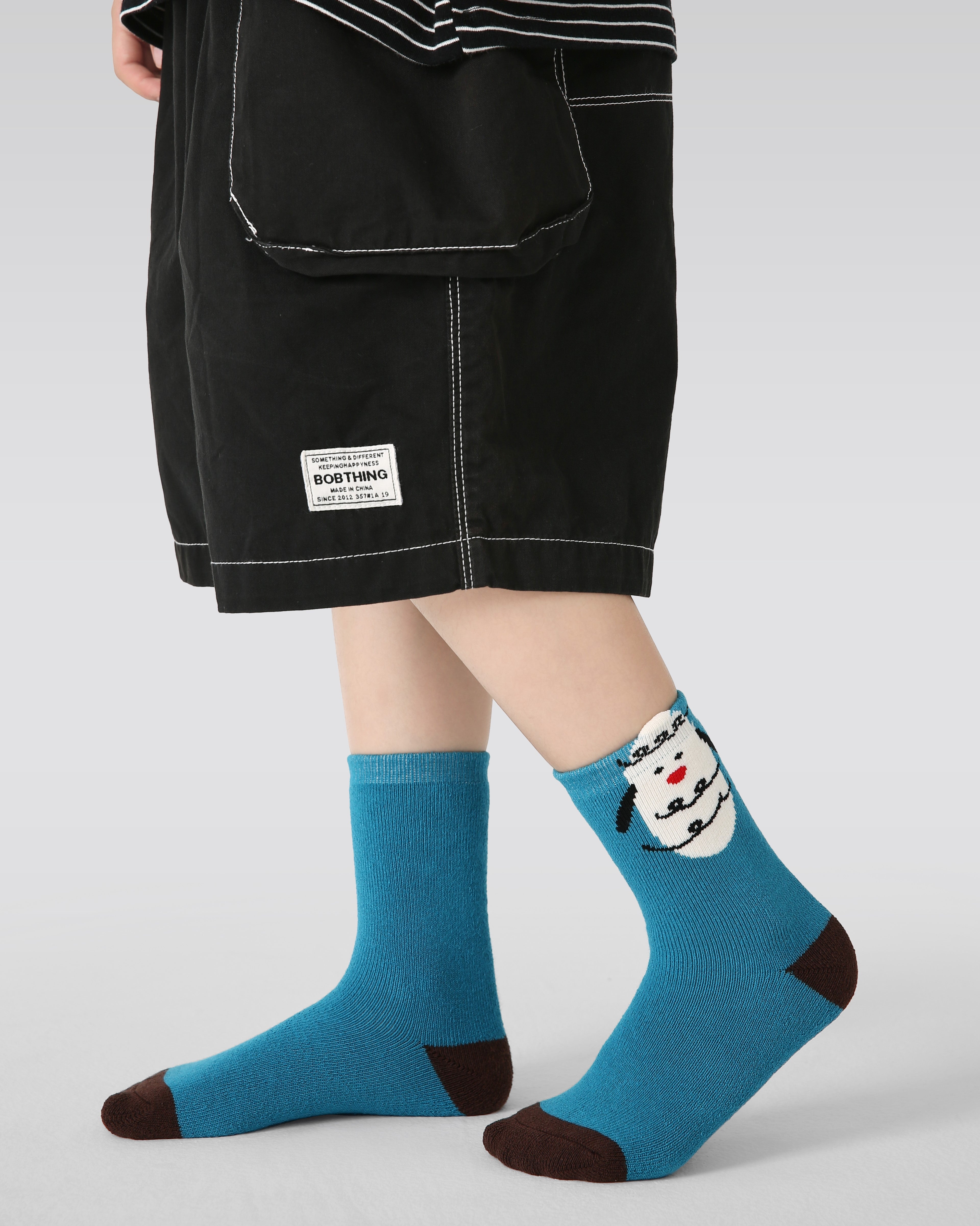 5-Pack Bear Vacation Terry Kids Socks Thick Warm Cotton Crew Socks