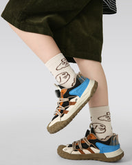 4-팩 블랙 그레이 섀도우 하프 벨벳 키즈 양말 두꺼운 따뜻한 코랄 플리스 크루 양말