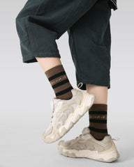 4-팩 블랙 그레이 섀도우 하프 벨벳 키즈 양말 두꺼운 따뜻한 코랄 플리스 크루 양말