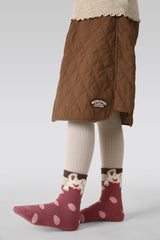 5-팩 버니 타운 테리 키즈 양말 두꺼운 따뜻한 면 크루 양말