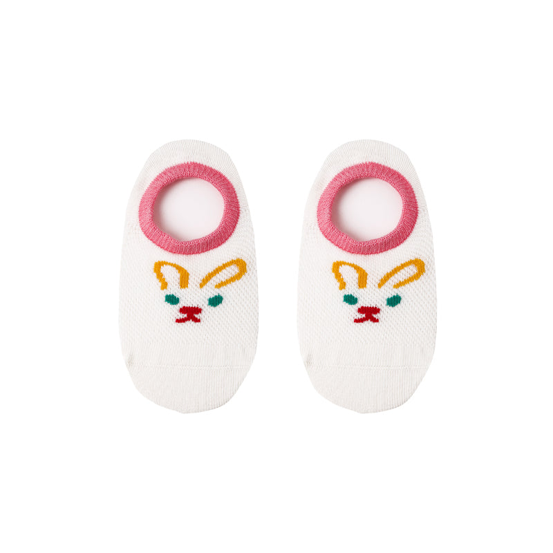 5-Pack Kids' Cotton No Show Socks Cherry Bunny Letter Casual
