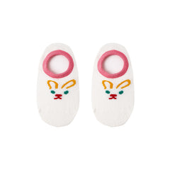 Sweetnana 5-Pack "Cherry Bunny" Series Children's Seamless Socks: Girls No Show Socks Kids Socks Low Cut socks for 1-12 Years Thin Pointelle Breathable Lovely Socks.