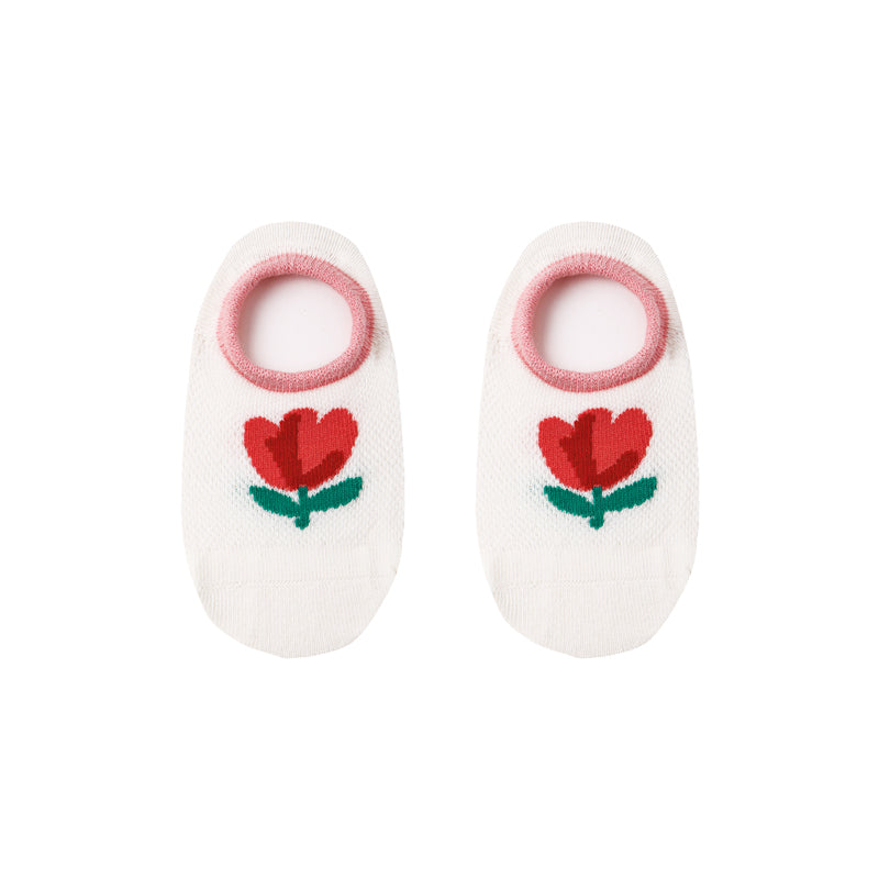 5-Pack Kids' Cotton No Show Socks Cherry Bunny Letter Casual