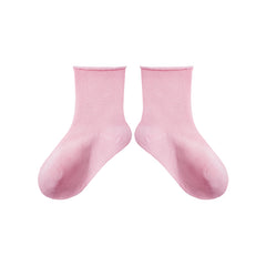 Sweetnana 5-Pack Children's Seamless Socks: Solid Color Crimping Mesh Socks, Thin Breathable Ankle Socks, Cotton Socks Kids Socks.