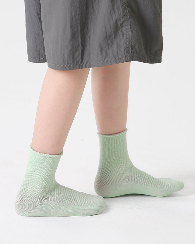 5-Pack Kids' Cotton Ankle Socks Essential Neutrals Mesh Casual