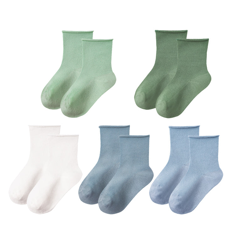 5-Pack Kids' Cotton Ankle Socks Essential Neutrals Mesh Casual