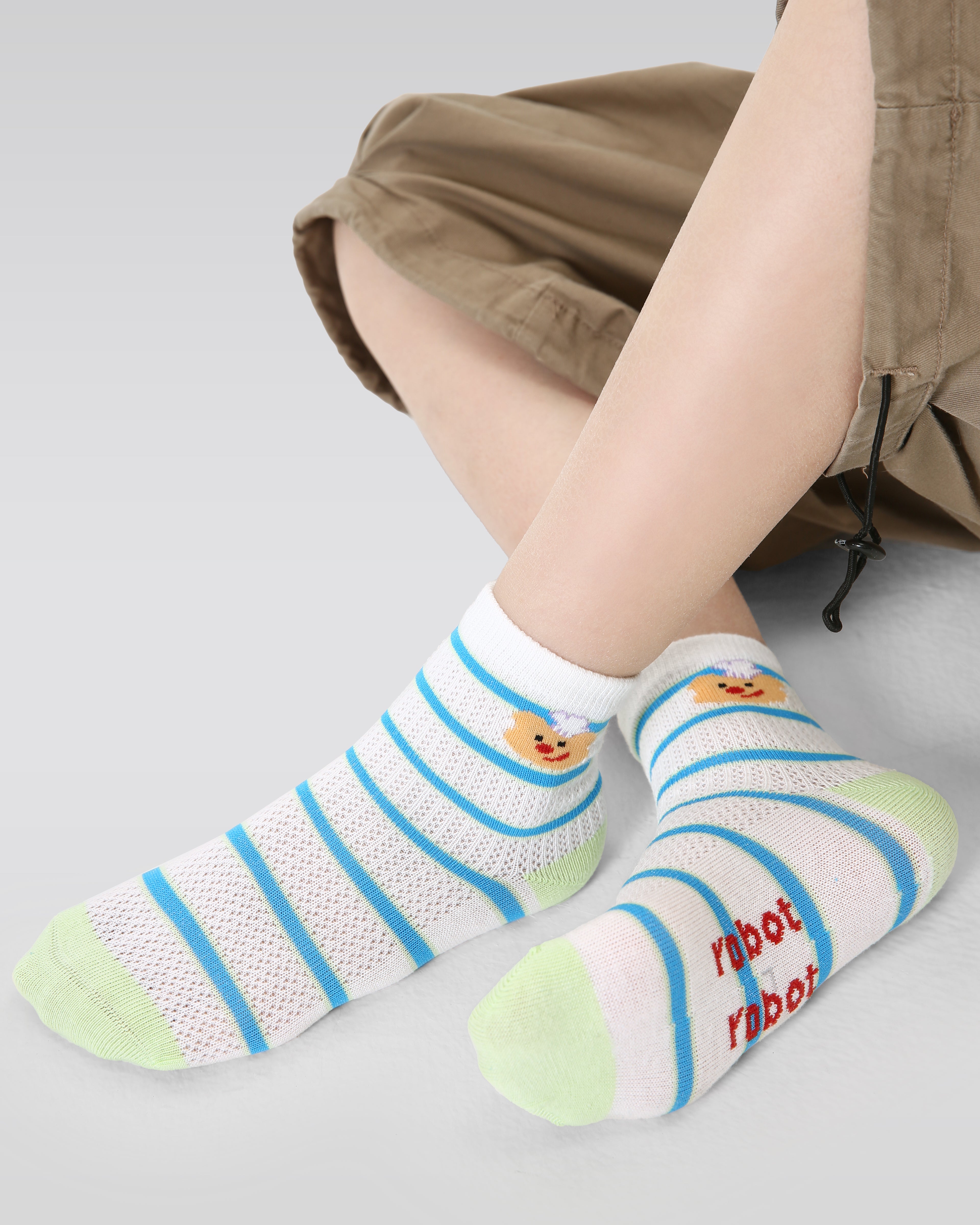 5-Pack Colorful Summer Series Kids Socks Thin Mesh Cotton Socks
