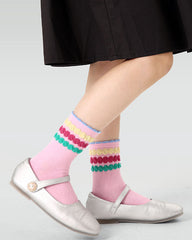 Sweetnana 5-Pack "Colorful Winter" Series Children's Cotton Socks: Warm Socks for Autumn/Winter, Kids Cozy Ankle Socks Colorful and Cute.