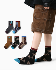 5-팩 쿨 레오파드 테리 키즈 양말 두꺼운 따뜻한 면 크루 양말