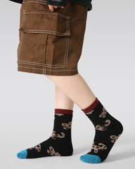 5-팩 쿨 레오파드 테리 키즈 양말 두꺼운 따뜻한 면 크루 양말