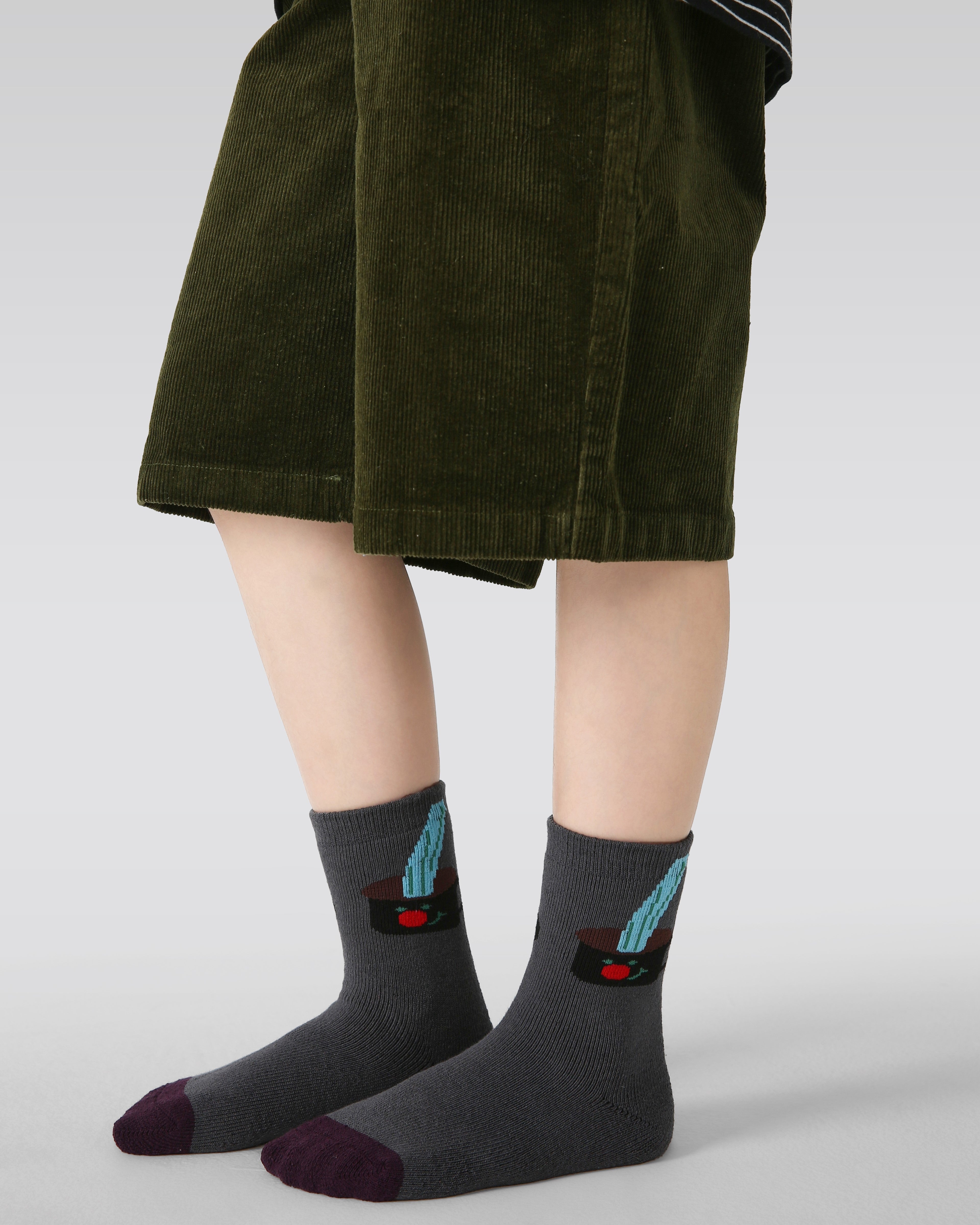 5-팩 쿨 레오파드 테리 키즈 양말 두꺼운 따뜻한 면 크루 양말