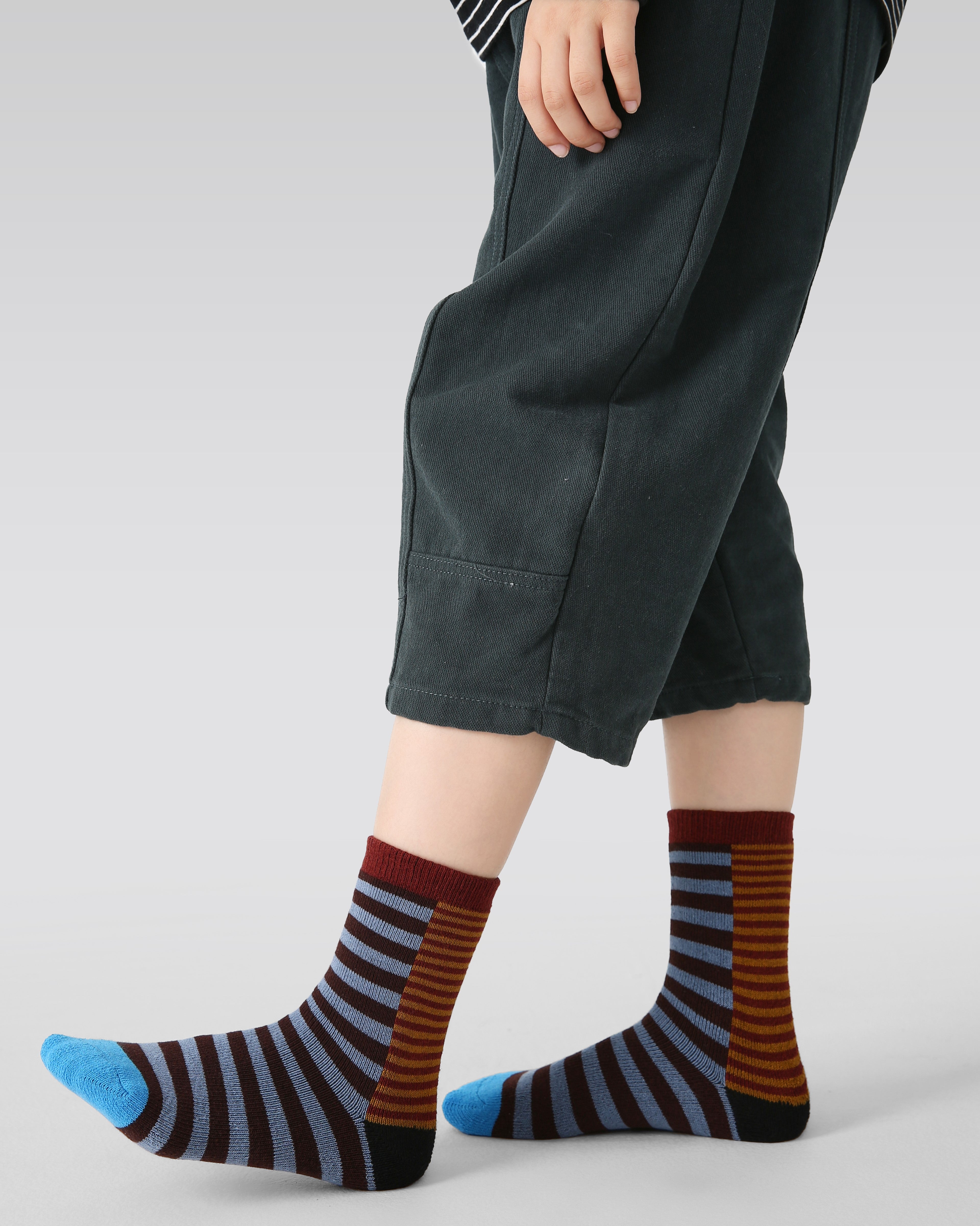 5-팩 쿨 레오파드 테리 키즈 양말 두꺼운 따뜻한 면 크루 양말