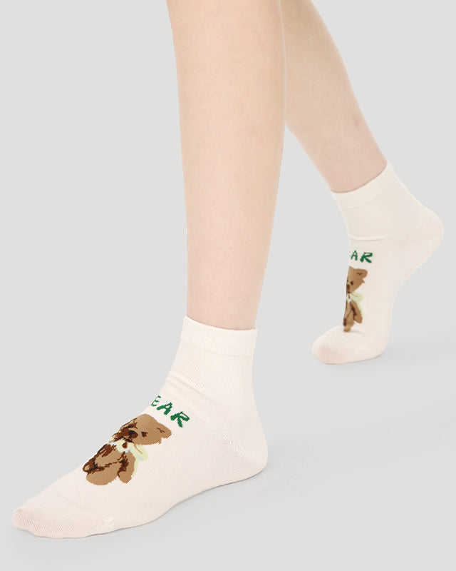 5-Pack Cute Party Series Womens Cotton Ankle Socks Cartoon Seamless Breathable