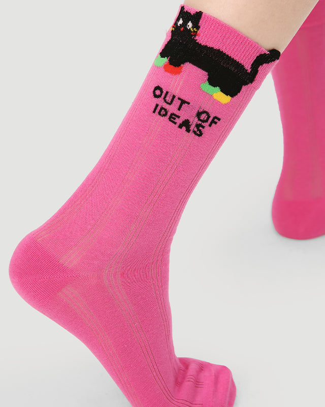 5-Pack Cute Summer Series Womens Cotton Crew Socks Cartoon Mesh Stripe