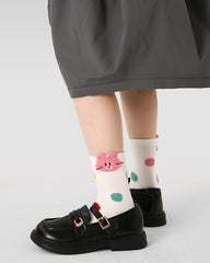 Sweetnana 5-Pack "Cute bunny" Series Children's Cotton Socks: Girls Socks Cotton Soft Cute Kids Ankle Socks, Kids Cozy Warm Socks for Autumn and Winter.