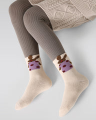 5パック エネルギッシュバニー テリー キッズ ソックス 厚手 暖かい コットン クルー ソックス