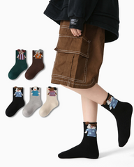 5-팩 에너제틱 퍼피 테리 키즈 양말 두꺼운 따뜻한 면 크루 양말