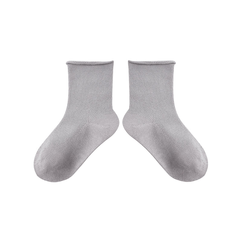 5-Pack Kids' Cotton Ankle Socks Morandi Color Mesh Casual