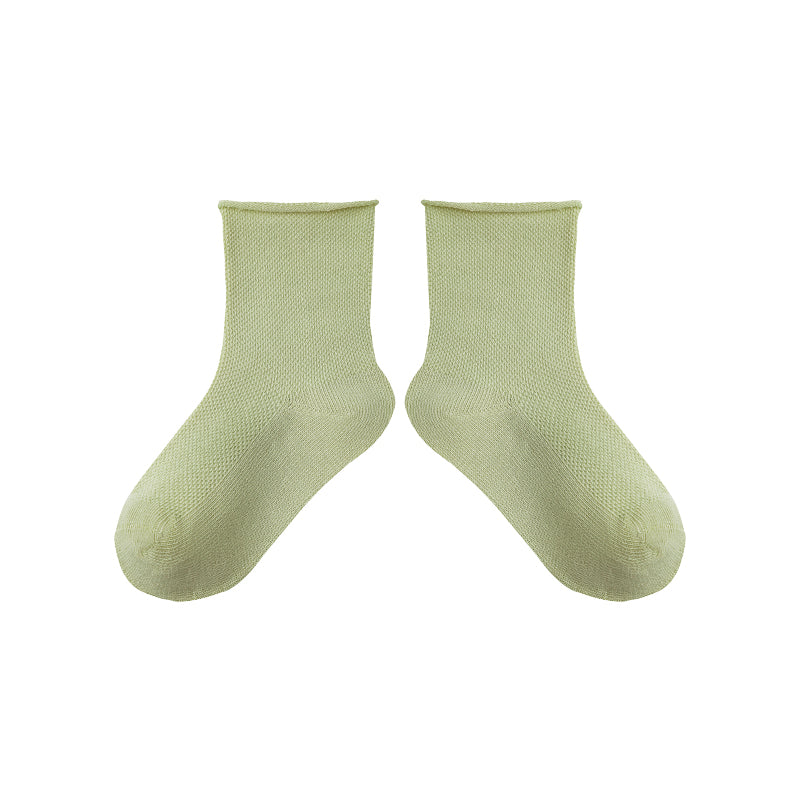 5-Pack Kids' Cotton Ankle Socks Morandi Color Mesh Casual