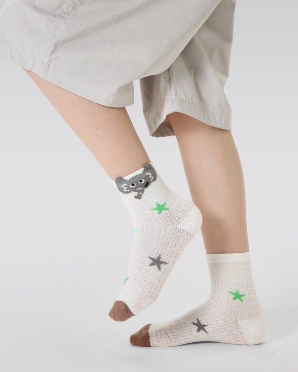 5-Pack Forest Friendship Series Kids Socks Cute Casual for Boys - SWEET NANA
